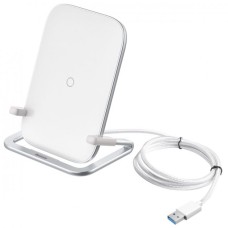 Бездротова зарядка Baseus Rib Horizontal and Vertical Holder Wireless Charging 15W White (WXPG-01, WXPG-02)