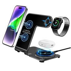 Бездротова зарядка стенд Smart 3 in 1 Y91 15W black