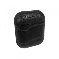 Чохол для AirPods 1/2 CALF LEATHER CASE ALIGATOR Black