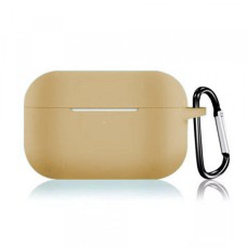 Чохол для AirPods PRO силіконовий Slim + Карабін Light beige