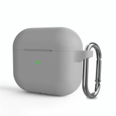 Чохол AirPods 3 Silicone Slim з карабіном Light grey