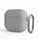 Чохол AirPods 3 Silicone Slim з карабіном Light grey