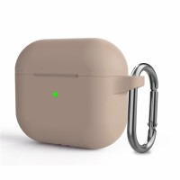 Чохол AirPods 3 Silicone Slim з карабіном Pink Sand