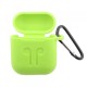 Чохол для AirPods силіконовий SLIM LOGO + карабін тех.пак Light green