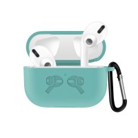 Чохол AirPods 3 Silicone Logo з карабіном Maren green