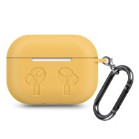 Чохол AirPods 3 Silicone Logo з карабіном Темно-жовтий
