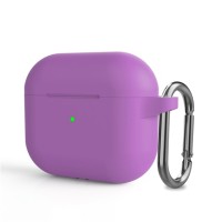 Чохол AirPods 3 Silicone Slim з карабіном Purple