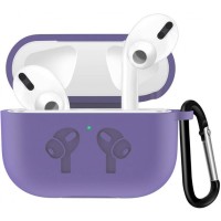 Чохол AirPods 3 Silicone Logo з карабіном Light Purple