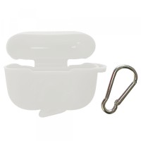 Чохол для AirPods PRO силіконовий SLIM LOGO 2в1(+ карабін) тех.пак White
