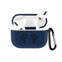 Чохол AirPods 3 Silicone Logo з карабіном Dark blue