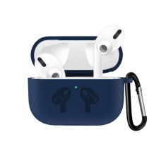 Чохол AirPods 3 Silicone Logo з карабіном Dark blue