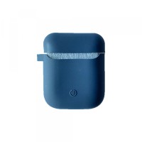 Чохол для AirPods Silicon Case Slim (+ карабін) COLOR BOX Midnight blue