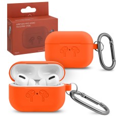 Чохол AirPods 3 Silicone Logo з карабіном peach