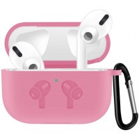 Чохол AirPods 3 Silicone Logo з карабіном Pink1