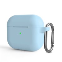 Чохол AirPods 3 Silicone Slim з карабіном Light blue