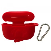 Чохол для AirPods PRO силіконовий SLIM LOGO 2в1(+ карабін) тех.пак Red