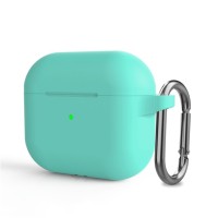 Чохол AirPods 3 Silicone Slim з карабіном Mint Green