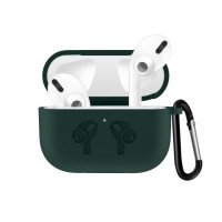 Чохол AirPods 3 Silicone Logo з карабіном Dark Green