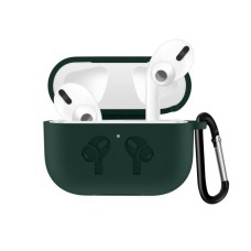 Чохол AirPods 3 Silicone Logo з карабіном Dark Green