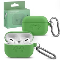Чохол AirPods 3 Silicone Logo з карабіном green1