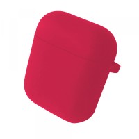 Чохол для AirPods 1/2 SILICONE CASE/MICROFIBER Hot pink