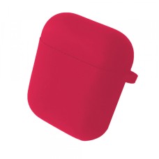 Чохол для AirPods 1/2 SILICONE CASE/MICROFIBER Hot pink