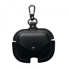 Чохол для AirPods PRO Leather Button (+Карабін) Black