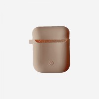 Чохол для AirPods Silicon Case Slim (+ карабін) COLOR BOX Pink sand