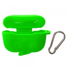 Чохол для AirPods PRO силіконовий SLIM LOGO 2в1(+ карабін) тех.пак Bright green