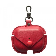 Чохол для AirPods PRO Leather Button (+Карабін) Red