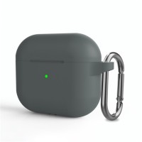 Чохол AirPods 3 Silicone Slim з карабіном Advanced ash