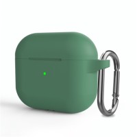 Чохол AirPods 3 Silicone Slim з карабіном Pine Green