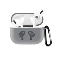Чохол AirPods 3 Silicone Logo з карабіном Grey
