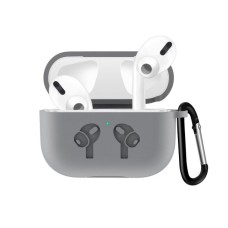 Чохол AirPods 3 Silicone Logo з карабіном Grey