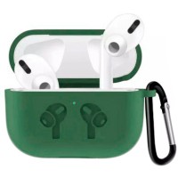 Чохол AirPods 3 Silicone Logo з карабіном Pine Green