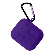 Чохол для AirPods силіконовий SLIM LOGO + карабін тех.пак Ultra violet