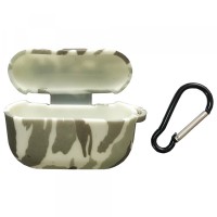 Чохол для AirPods PRO CAMOUFLAGE 2в1 (+ Карабін) Grey-white