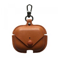 Чохол для AirPods PRO Leather Button (+Карабін) Brown