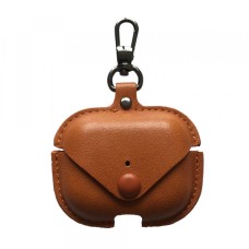 Чохол для AirPods PRO Leather Button (+Карабін) Brown