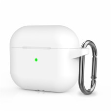 Чохол AirPods 3 Silicone Slim з карабіном White