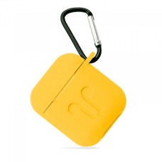 Чохол для AirPods силіконовий LOGO 2в1(+ карабін) тех.пак Canary yellow