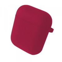 Чохол для AirPods 1/2 SILICONE CASE/MICROFIBER Rose red