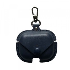 Чохол для AirPods PRO Leather Button (+Карабін) Blue