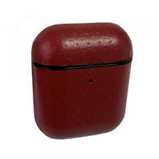 Чохол для AirPods 1/2 COW LEATHER CASE POINTS Red
