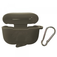 Чохол для AirPods PRO силіконовий SLIM LOGO 2в1(+ карабін) тех.пак Grey