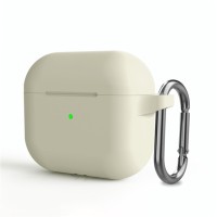 Чохол AirPods 3 Silicone Slim з карабіном Antique white
