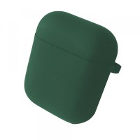 Чохол для AirPods 1/2 SILICONE CASE/MICROFIBER Dark green