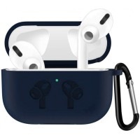 Чохол AirPods 3 Silicone Logo з карабіном Deep Blue