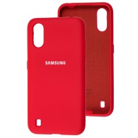 Чохол Samsung Galaxy A01 (A015) Silicone Full вишневий