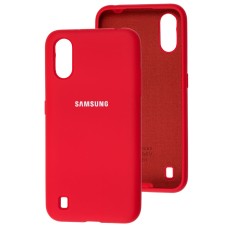 Чохол Samsung Galaxy A01 (A015) Silicone Full вишневий
